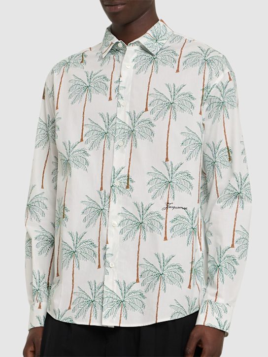 Jacquemus: La chemise simon printed cotton shirt - Print Palmtrees - men_2 | Luisa Via Roma