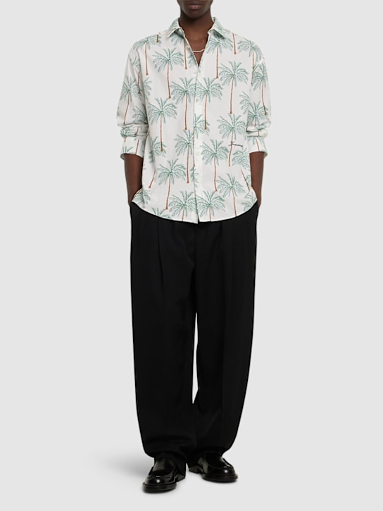 Jacquemus: La chemise simon printed cotton shirt - Print Palmtrees - men_1 | Luisa Via Roma