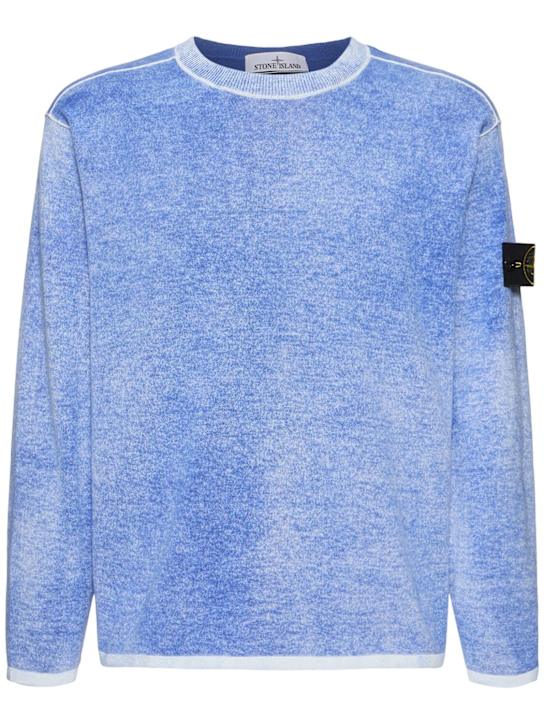 Stone Island: Crewneck sweatshirt - Blue - men_0 | Luisa Via Roma