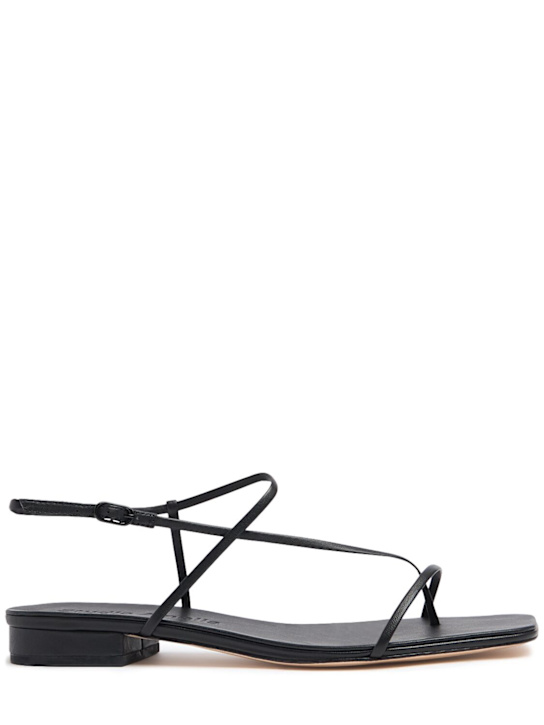 Studio Amelia: 10mm Cross front leather flats - Black - women_0 | Luisa Via Roma