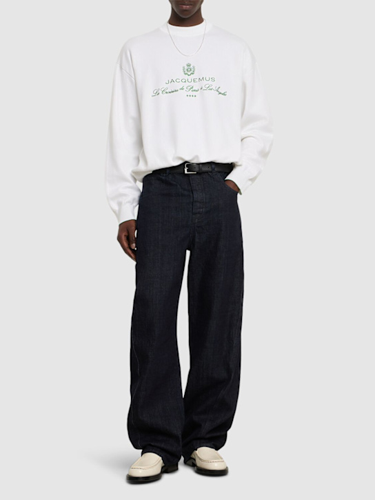 Jacquemus: La maille venice cotton blend ls t-shirt - men_1 | Luisa Via Roma