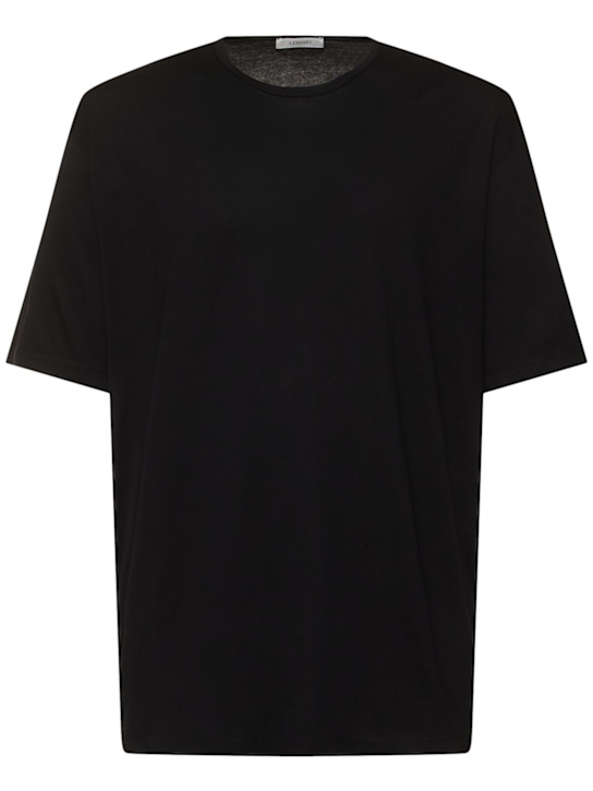 Lemaire: Relaxed  fit cotton jersey t-shirt - Black - men_0 | Luisa Via Roma