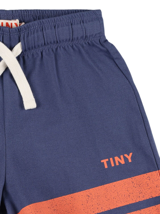 Tiny Cottons: Printed cotton jersey sweat shorts - Blue - kids-boys_1 | Luisa Via Roma