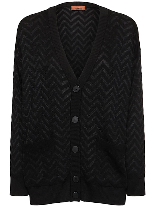 Missoni: Chevron jacquard maxi cardigan - women_0 | Luisa Via Roma