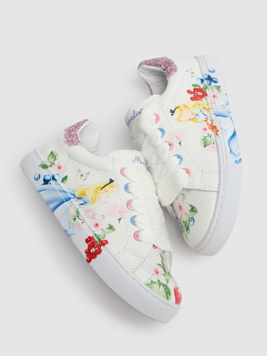 Monnalisa: Baskets en cuir imprimé - Multicolore - kids-girls_1 | Luisa Via Roma