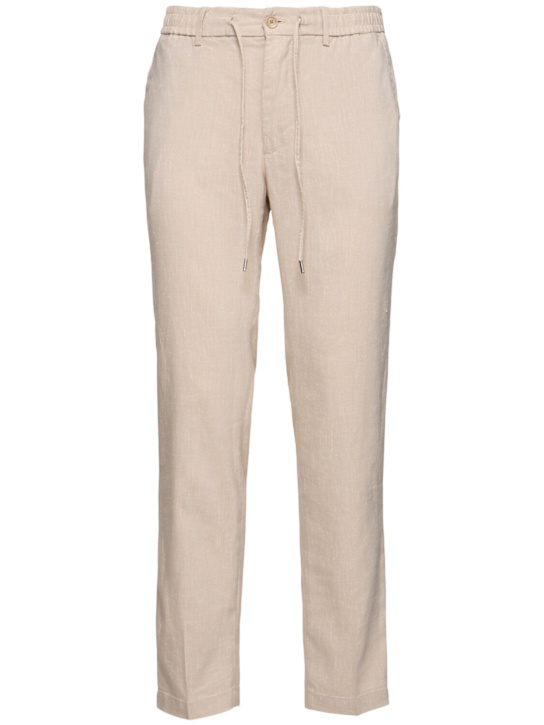 Boss: Kane line blend jogger pants - Light Beige - men_0 | Luisa Via Roma