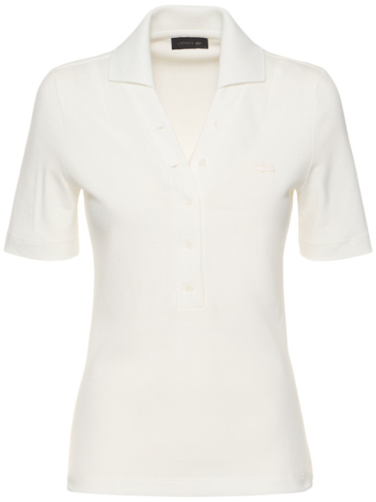 LACOSTE: Livana 半袖コットンポロトップ - women_0 | Luisa Via Roma