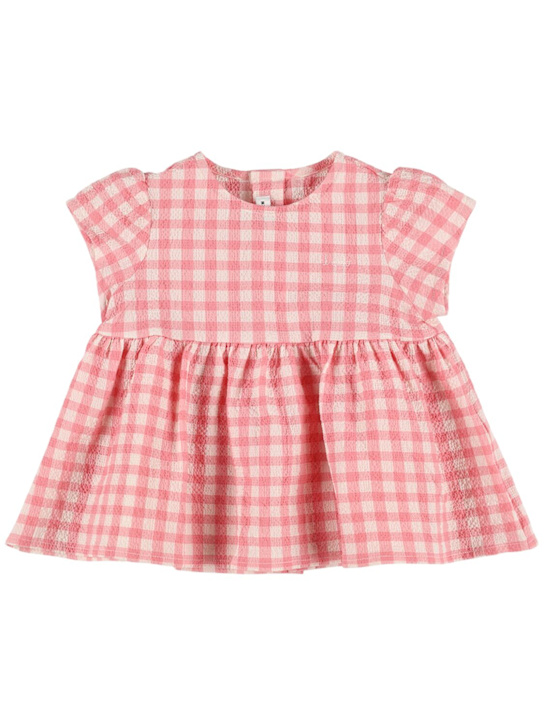 Il Gufo: Camicia in seersucker di cotone stretch - kids-girls_0 | Luisa Via Roma