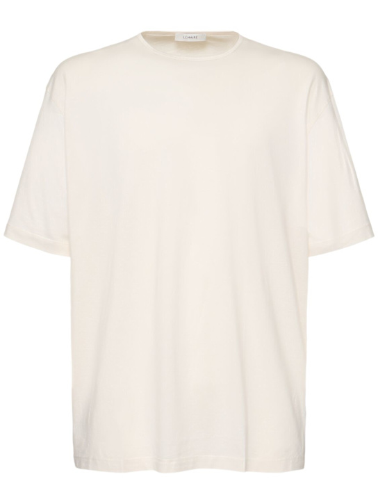 Lemaire: Relaxed  fit cotton jersey t-shirt - White - men_0 | Luisa Via Roma