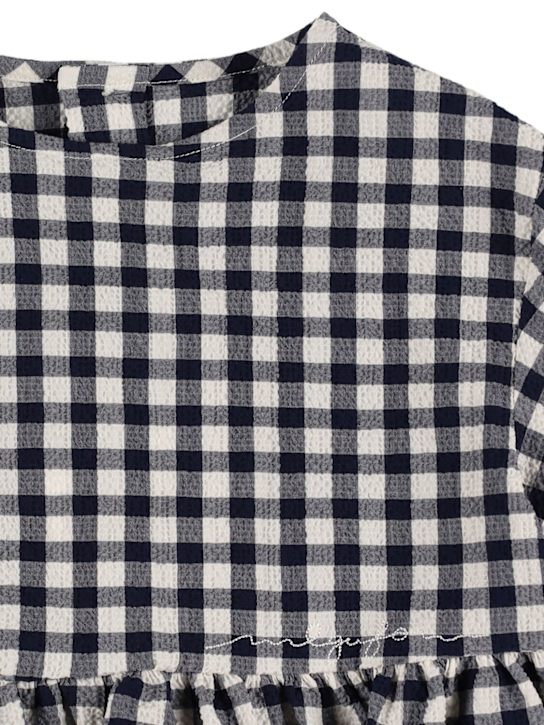 Il Gufo: Vestito in cotone seersucker vichy - kids-girls_1 | Luisa Via Roma