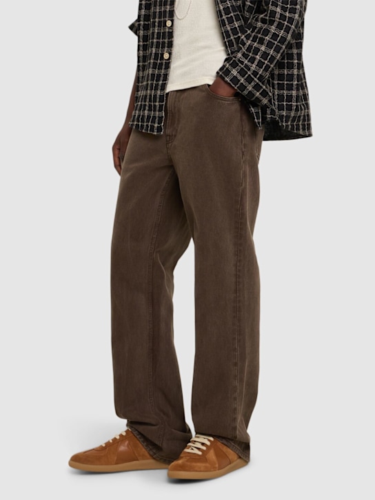 Maison Margiela: Replica low leather sneakers - Light Brown - men_1 | Luisa Via Roma