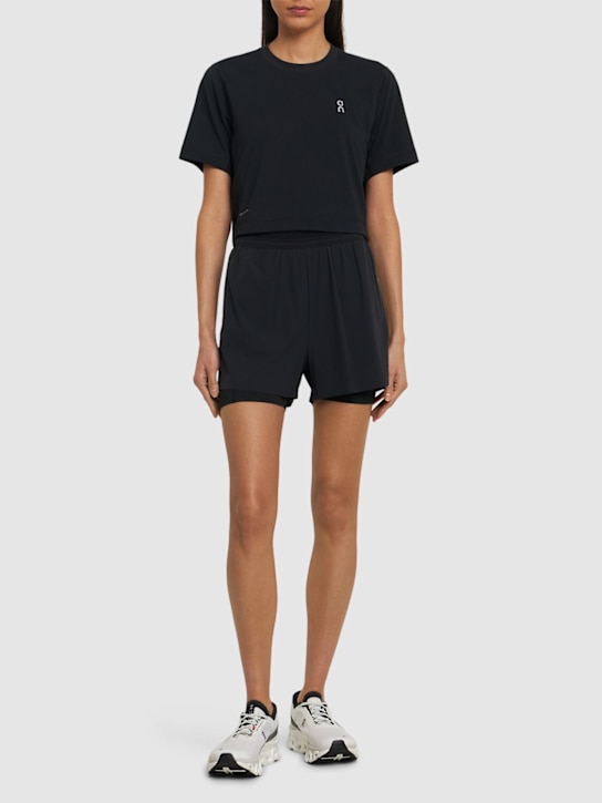 On: Train-T tech crop t-shirt - Black - women_1 | Luisa Via Roma