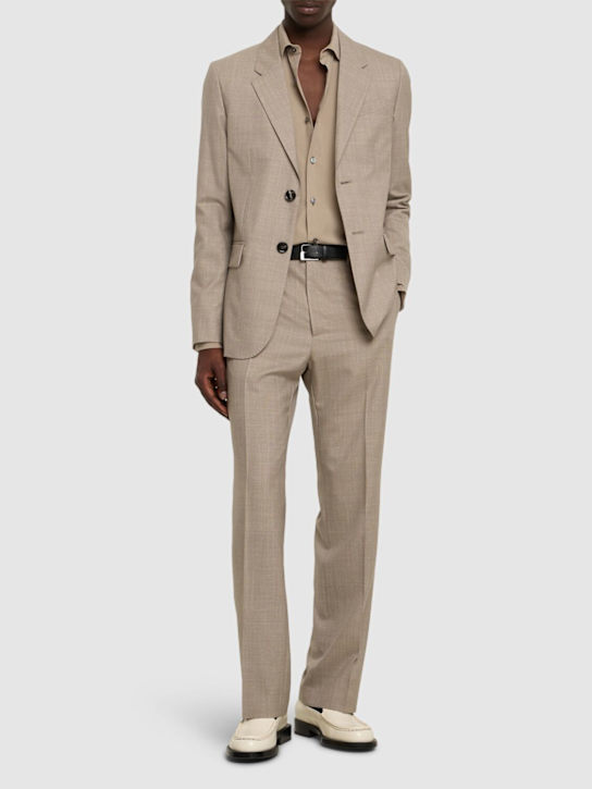 AMI Paris: Veste ajustée en laine - Cendré - men_1 | Luisa Via Roma