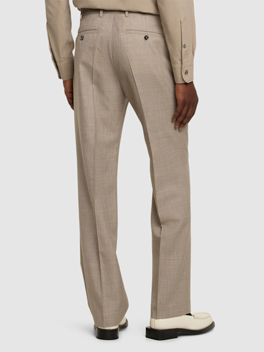 AMI Paris: Straight fit wool pants - Ash - men_2 | Luisa Via Roma