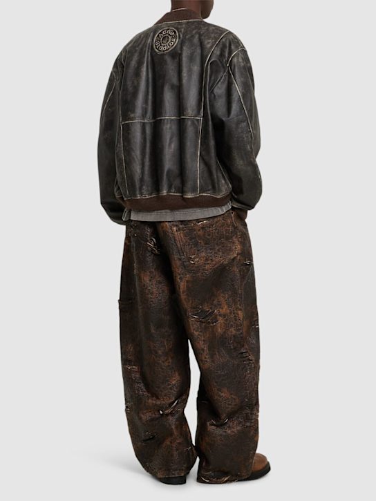Acne Studios: Liev leather bomber jacket - men_1 | Luisa Via Roma