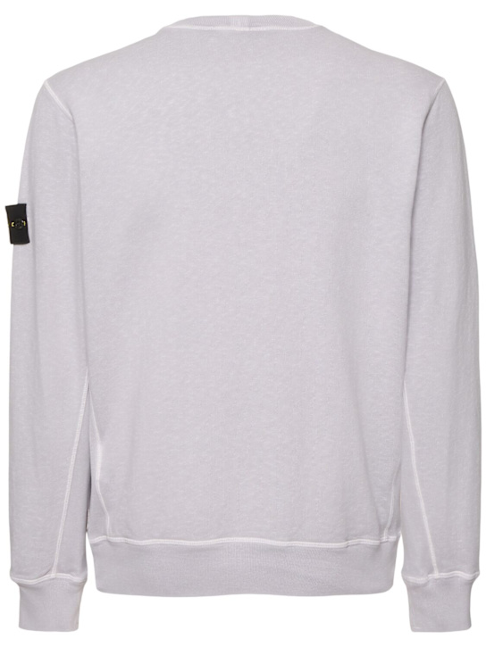 Stone Island: Crewneck cotton sweatshirt - Lilac - men_3 | Luisa Via Roma