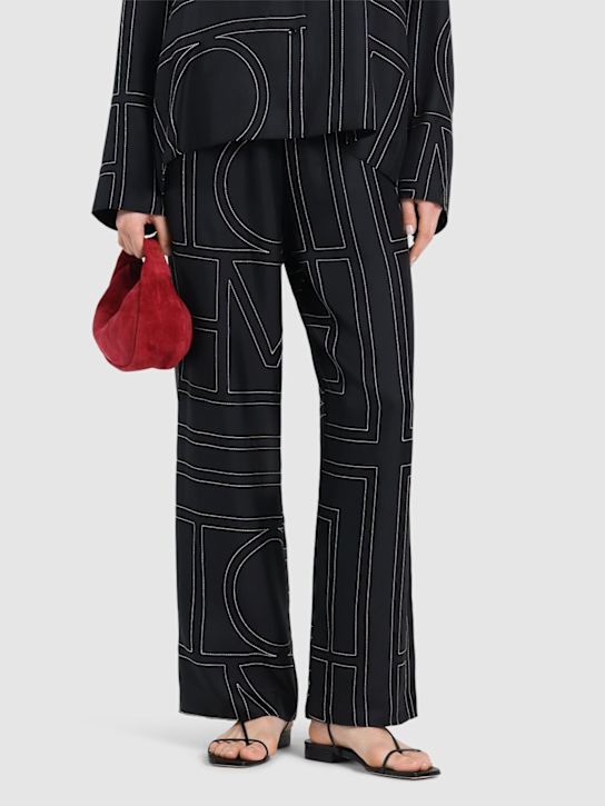 Studio Amelia: 10mm Cross front leather flats - Black - women_1 | Luisa Via Roma