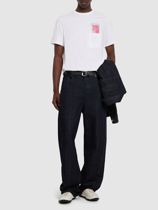 Jacquemus: Le t-shirt esquimau cotton t-shirt - White/Pink - men_1 | Luisa Via Roma