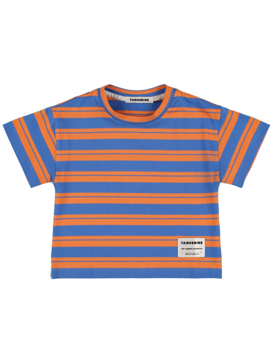 TANGERINE: Stripe print cotton jersey t-shirt - kids-boys_0 | Luisa Via Roma
