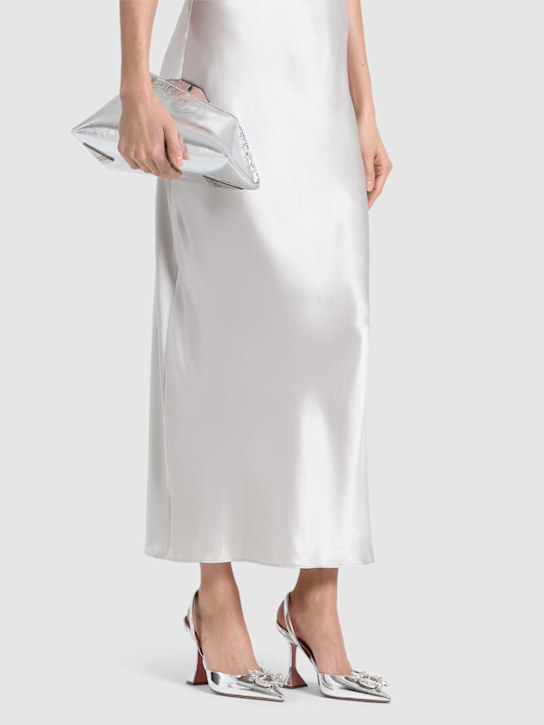 Amina Muaddi: 95mm Begum mirror leather slingbacks - women_1 | Luisa Via Roma