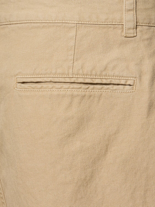 ASPESI: Garment dyed cotton &  linen shorts - 85045 - men_4 | Luisa Via Roma