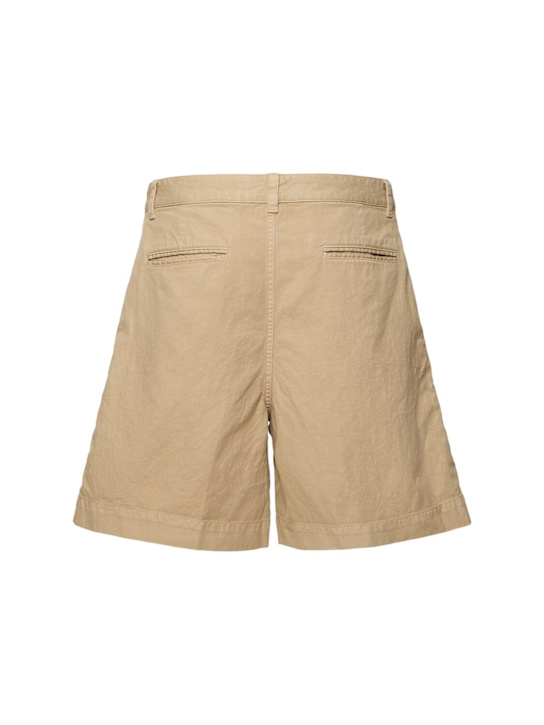 ASPESI: Garment dyed cotton &  linen shorts - 85045 - men_3 | Luisa Via Roma