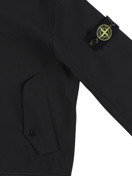 Stone Island Junior: フーデッドナイロンウインドブレーカー - ブラック - kids-boys_1 | Luisa Via Roma