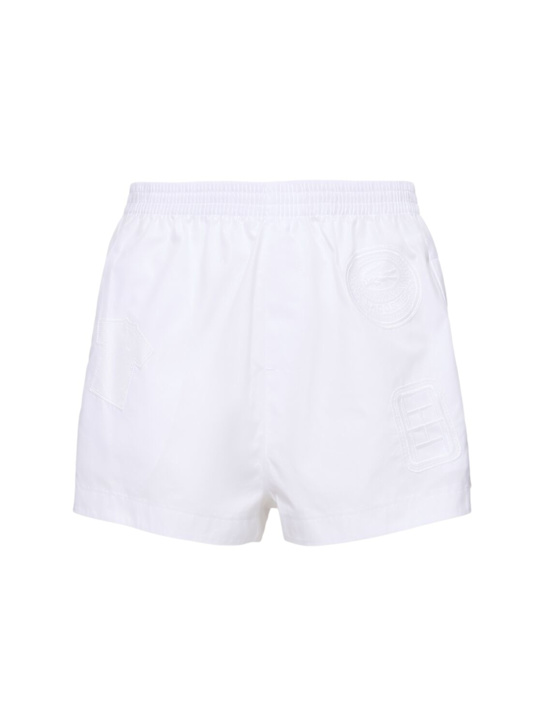LACOSTE: Linette elastic waist cotton shorts - men_0 | Luisa Via Roma