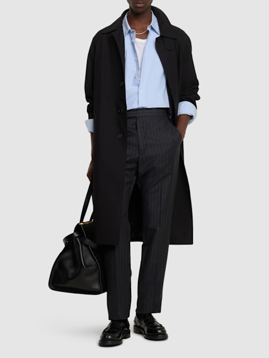 Thom Browne: Pinstriped wool formal pants - men_1 | Luisa Via Roma