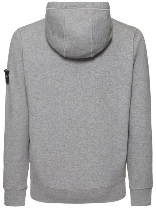 Stone Island: Cotton zip hoodie - men_3 | Luisa Via Roma