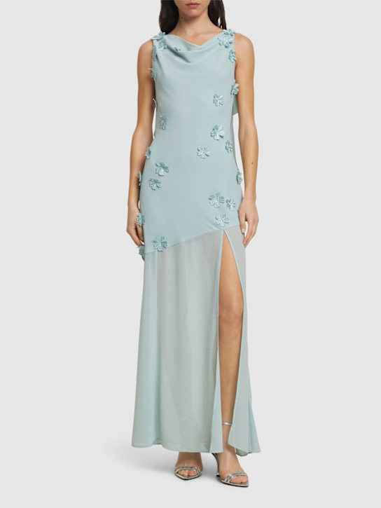 Rotate: Darly embellished flower long dress - Light Blue - women_1 | Luisa Via Roma