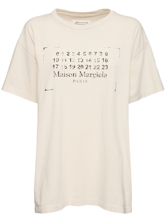 Maison Margiela: T-Shirt aus Baumwolle mit Logo - women_0 | Luisa Via Roma