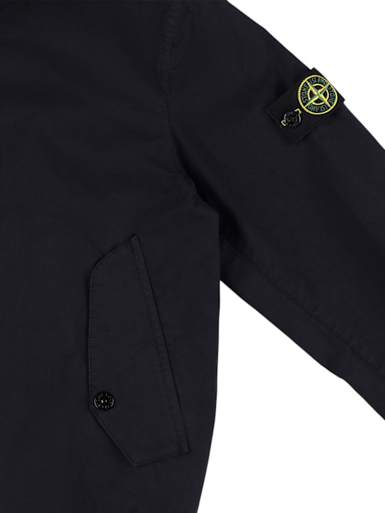 Stone Island Junior: Bomber in misto cotone - Blu - kids-boys_1 | Luisa Via Roma