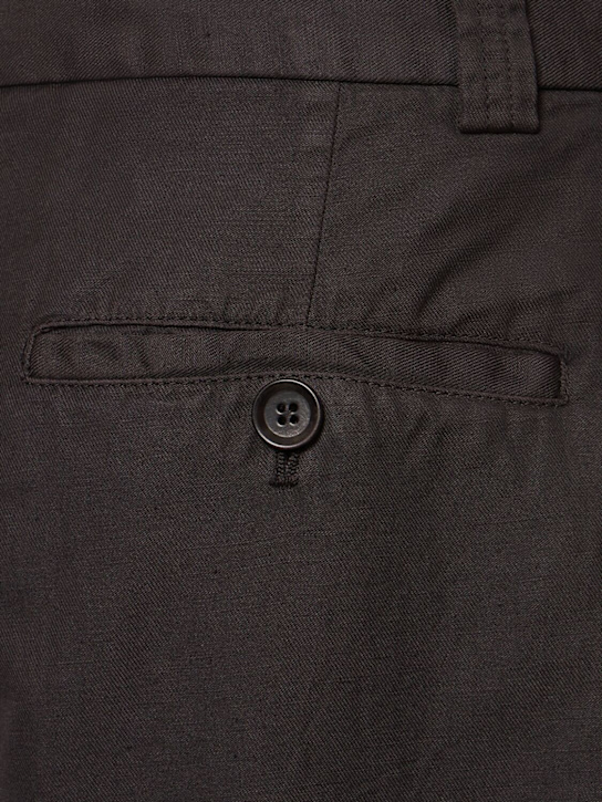 ASPESI: Cotton gabardine bermuda shorts - Brown - women_4 | Luisa Via Roma
