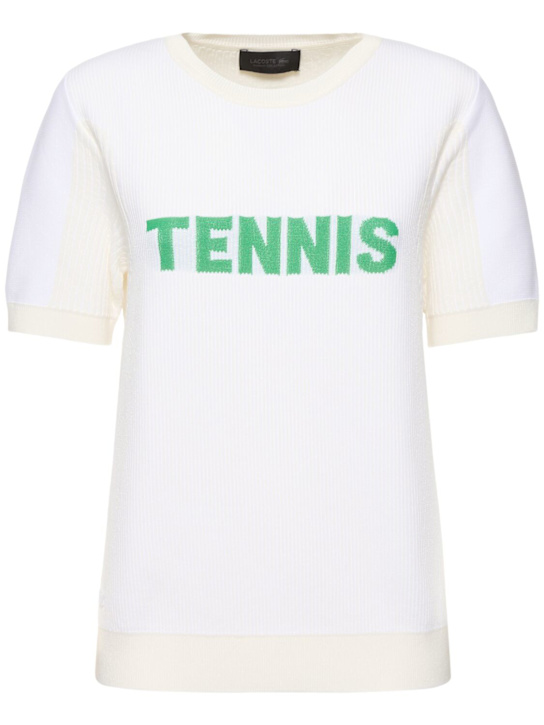 LACOSTE: Libellule viscose blend s/s t-shirt - women_0 | Luisa Via Roma
