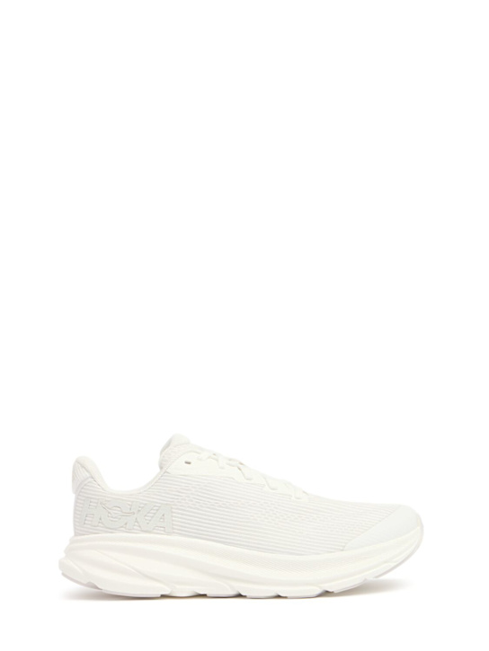 Hoka: Sneakers Clifton 9 con lacci - Bianco - kids-boys_0 | Luisa Via Roma
