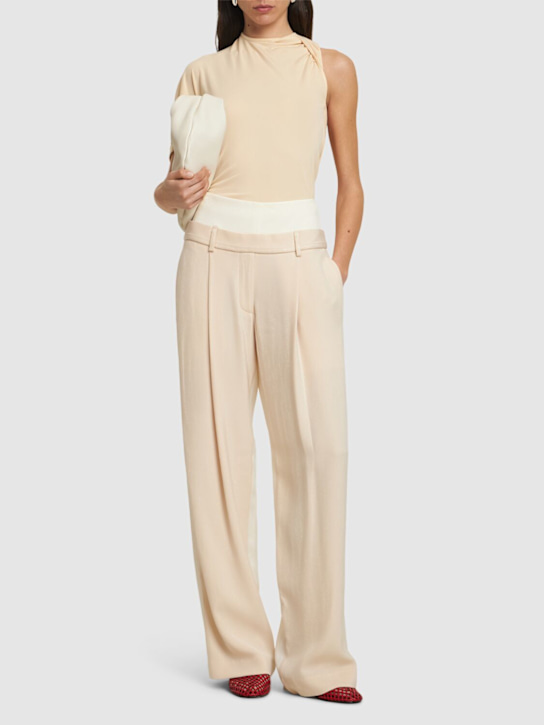 ESSE Studios: Sommar Duo pleated wide pants - Beige - women_1 | Luisa Via Roma