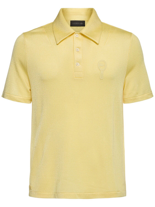 LACOSTE: Lorenzacio shiny piqué polo top - men_0 | Luisa Via Roma