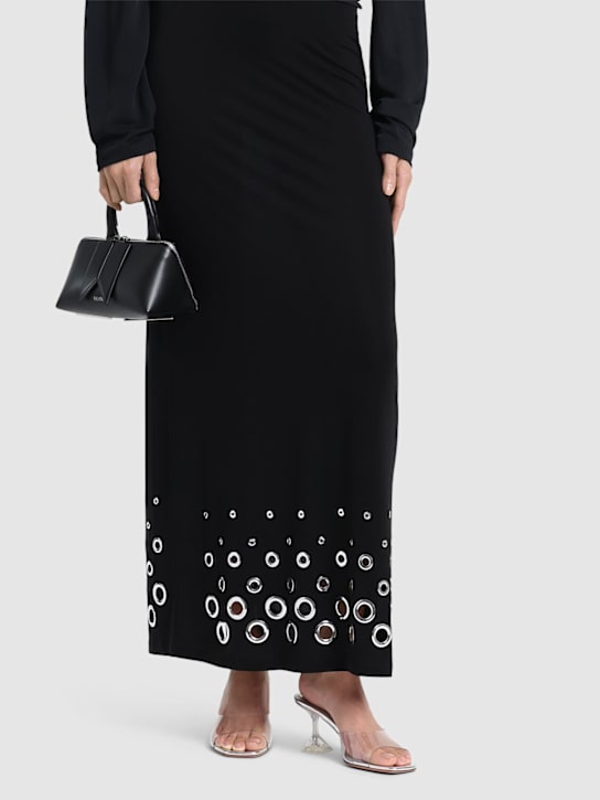 Amina Muaddi: 70mm Lupita PVC mule sandals - women_1 | Luisa Via Roma