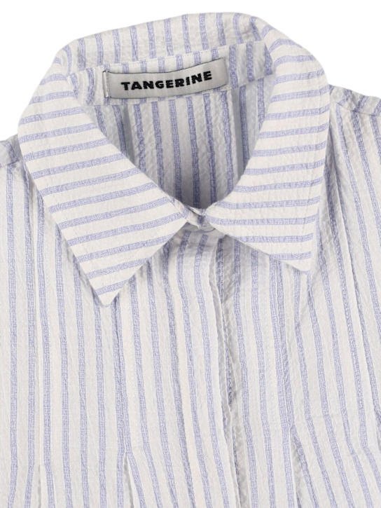 TANGERINE: Camicia in popeline di misto cotone plissé - kids-girls_1 | Luisa Via Roma