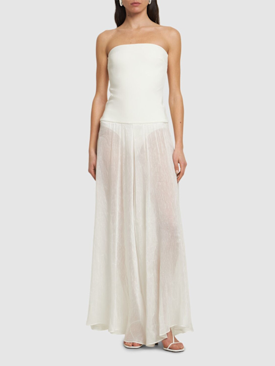 ESSE Studios: Aire satin & organza strapless dress - White - women_1 | Luisa Via Roma
