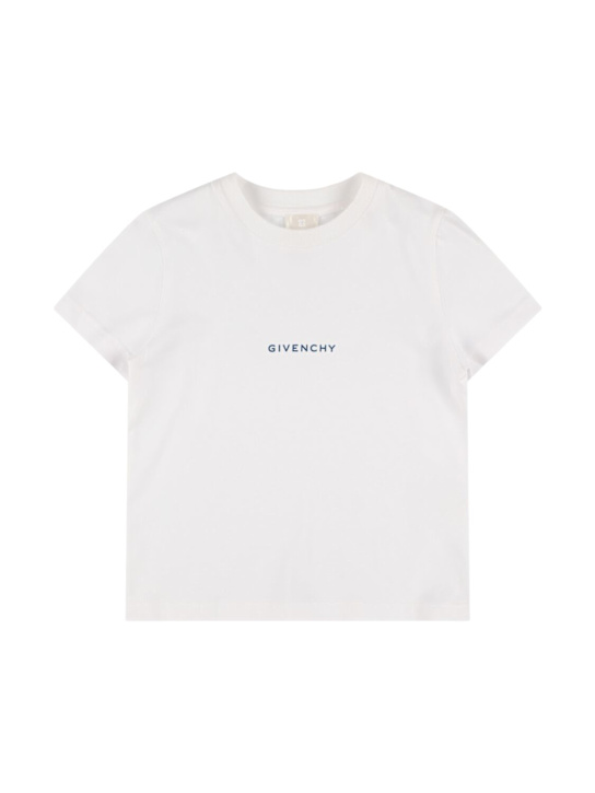 Givenchy: Besticktes T-Shirt aus Baumwolljersey - Weiß - kids-boys_0 | Luisa Via Roma