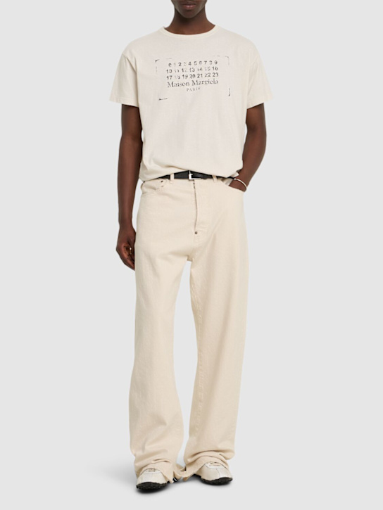 Maison Margiela: Logo cotton t-shirt - men_1 | Luisa Via Roma