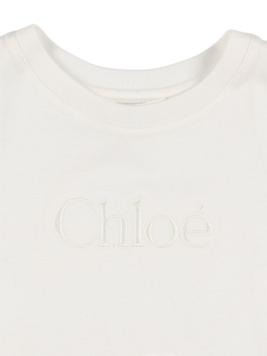 Chloé: コットンジャージーTシャツ - ホワイト - kids-girls_1 | Luisa Via Roma