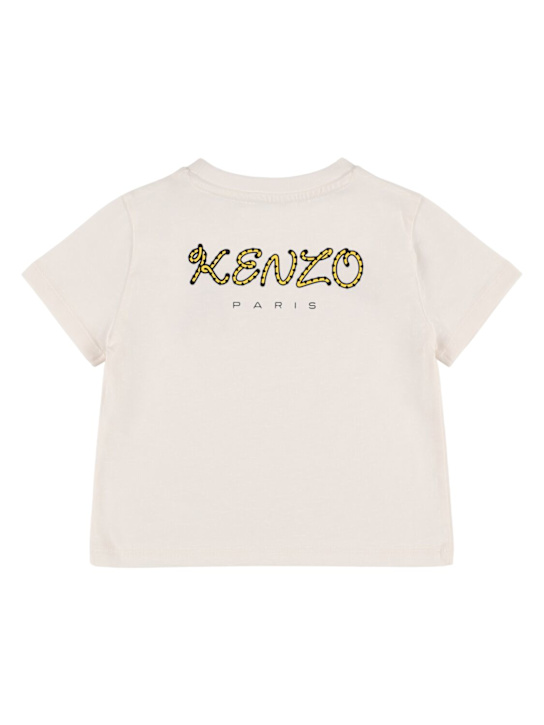 Kenzo Kids: Camiseta de jersey de algodón bordada - Blanco - kids-boys_1 | Luisa Via Roma