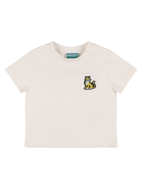 Kenzo Kids: Camiseta de jersey de algodón bordada - Blanco - kids-boys_0 | Luisa Via Roma