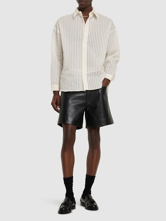 SUNFLOWER: Leather shorts - Black Shine - men_1 | Luisa Via Roma