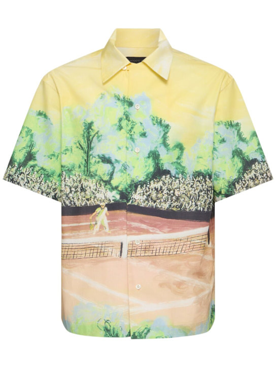 LACOSTE: Camisa de algodón de manga corta - men_0 | Luisa Via Roma