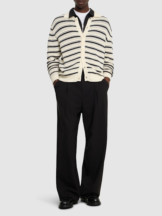 Dunst: Unisex open collared cardigan - Ivory - men_1 | Luisa Via Roma