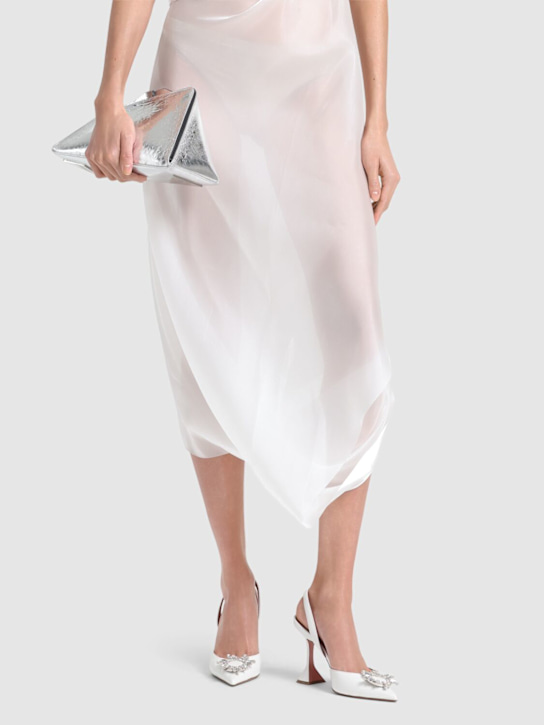 Amina Muaddi: 95mm Begum leather slingback pumps - women_1 | Luisa Via Roma